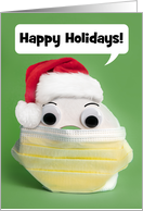 Happy Holidays Toilet Paper in Coronavirus Face Mask Humor card