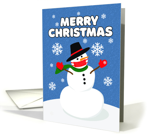 Merry Christmas Snowman in Coronavirus Face Mask card (1659542)