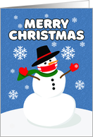 Merry Christmas Snowman in Coronavirus Face Mask card