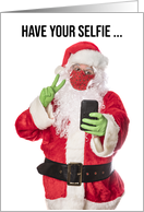 Merry Christmas Selfie Santa in Coronvirus Protection Humor card