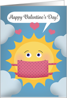 Happy Valentine’s Day Sunshine in Covid Face Mask Humor card