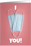 Happy Valentine’s Day I Heart You Coronavirus Face Mask Humor card