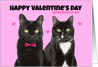 Happy Valentine’s Day From Both of Us Cute Cats on Pink card