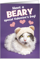 Happy Valentine’s Day For Anyone Cute Cat in Bear Ears Humor card