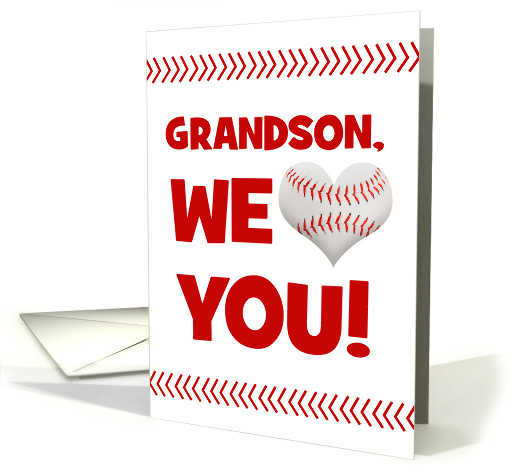 Happy Valentine's Day Grandson From Both Baseball Heart card (1669266)
