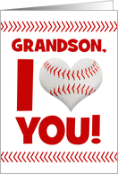 Happy Birthday Grandson Baseball Heart card