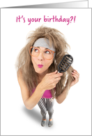Happy Birthday Funny Woman Teasing Big Hair Humor card
