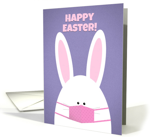 Happy Easter Bunny in Covid Face Mask Humor card (1671796)