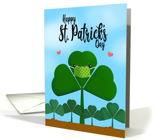 Happy St Patrick's Day Shamrock in Face Mask Humor card (1674012)