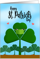 Happy St Patrick’s Day Shamrock in Face Mask Humor card