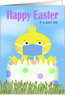 Happy Easter Son Boy Chick in Covid-19 Face Mask card
