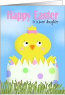 Happy Easter Daughter Cute Girl Chick in Egg card