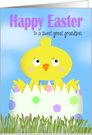 Happy Easter Great Grandson Cute Boy Chick in Egg card