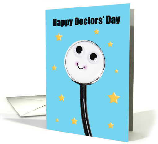 Happy Doctors Day Cute Stethoscope With Stars card (1675182)