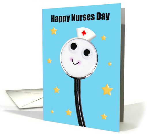 Happy Nurses Day Cute Stethoscope With Stars card (1675184)