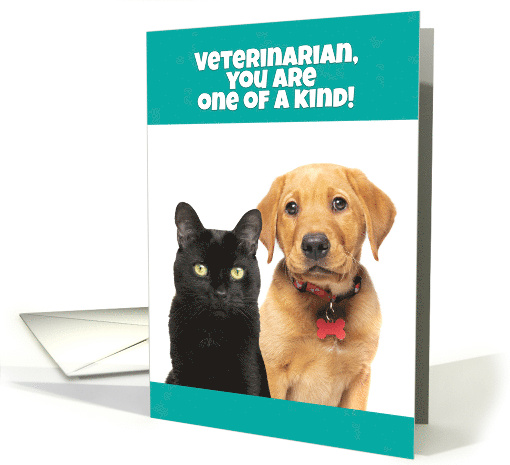 Happy Doctors Day Veterinarian Cute Cat and Puppy card (1675262)