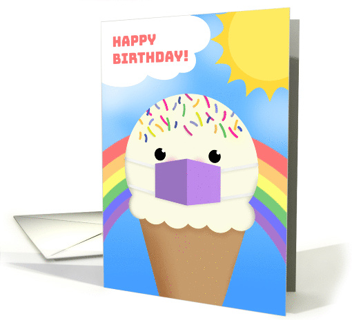 Happy Birthday For Anyone Ice Cream in Coronavirus Face... (1675430)