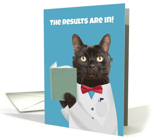 Happy Doctors Day Funny Cat in Lab Coat With Book Humor card (1678332)