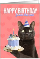 Happy Birthday From The Cat Kitty With Cake Humor card