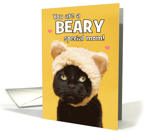 Happy Mother's Day Mom Cute Cat in Bear Hat Humor card (1679988)