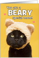 Happy Mother’s Day Mom Cute Cat in Bear Hat Humor card