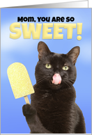 Happy Mother’s Day Mom Cute Cat With Sweet Ice Pop Humor card