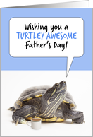 Happy Father’s Day Cute Turtle With Coffee Humor card