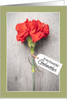 Happy Mother’s Day Godmother Beautiful Carnation With Tag card