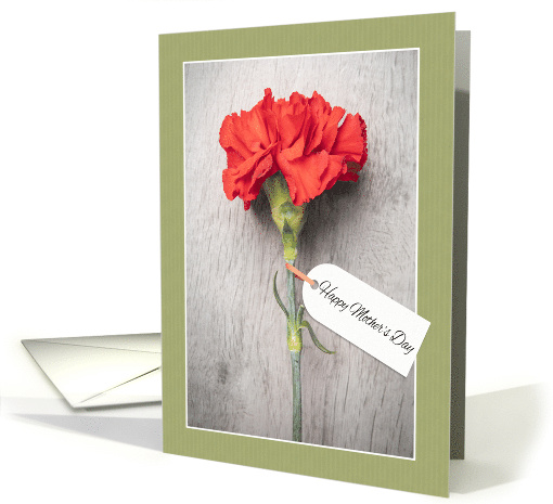 Happy Mother's Day Beautiful Carnation With Tag card (1680824)