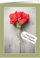 Happy Mother’s Day Foster Daughter Beautiful Carnation With Tag card