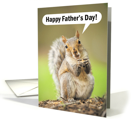 Happy Father's Day Cute Squirrel With Nut Humor card (1684246)