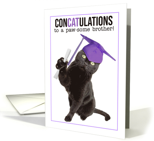 Congratulations Graduate Brother Funny Cat Puns Humor card (1684814)