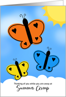 Thinking of You at Summer Camp Cute Illustrated Butterflies card