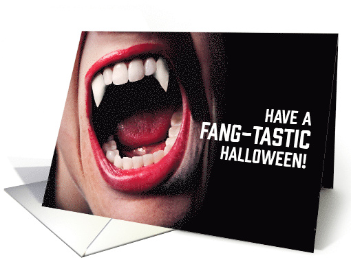 Happy Halloween For Anyone Vampire Fangs Humor card (1690094)