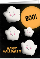 Happy Halloween For Anyone Happy Ghosts in Full Moon card