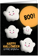 Great Nephew Happy Halloween Happy Ghosts in Full Moon card