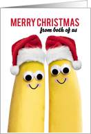 From Both of Us Merry Christmas Funny Banana Couple card