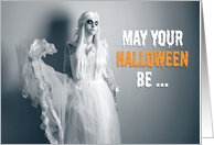 Happy Halloween Spooky Female Ghost card