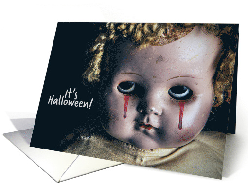 Happy Halloween Creepy Doll With Bleeding Eyes card (1699112)