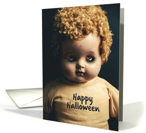 Happy Halloween Creepy Doll With Spooky Eyes card (1699114)