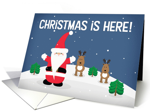 Merry Christmas For Anyone Santa and Reindeer in Snow... (1706958)