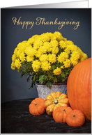 Happy Thanksgiving For Anyone Mums and Pumpkins Still Life card