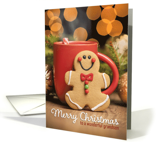 Grandson Merry Christmas Gingerbread Man and Hot... (1709272)
