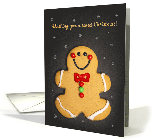 Merry Christmas For Anyone Cute Gingerbread Man Cookie card (1709280)