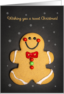 Merry Christmas For Anyone Cute Gingerbread Man Cookie card