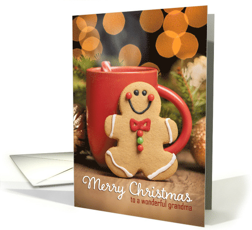 Grandma Merry Christmas Gingerbread Man and Hot Cocoa card (1709800)