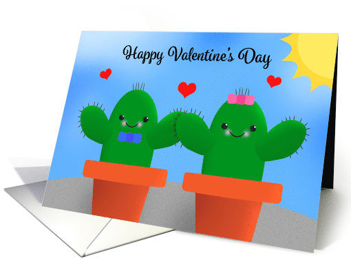 Happy Valentine's Day Cactus Illustration Humor card (1718636)