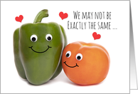 Happy Valentine’s Day Pepper and Tomato Couple Love Humor card