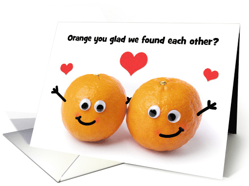 Happy Anniversary Cute Orange Couple Humor card (1724266)