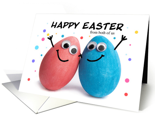 Happy Easter From Both of Us Cute Egg Couple card (1725268)